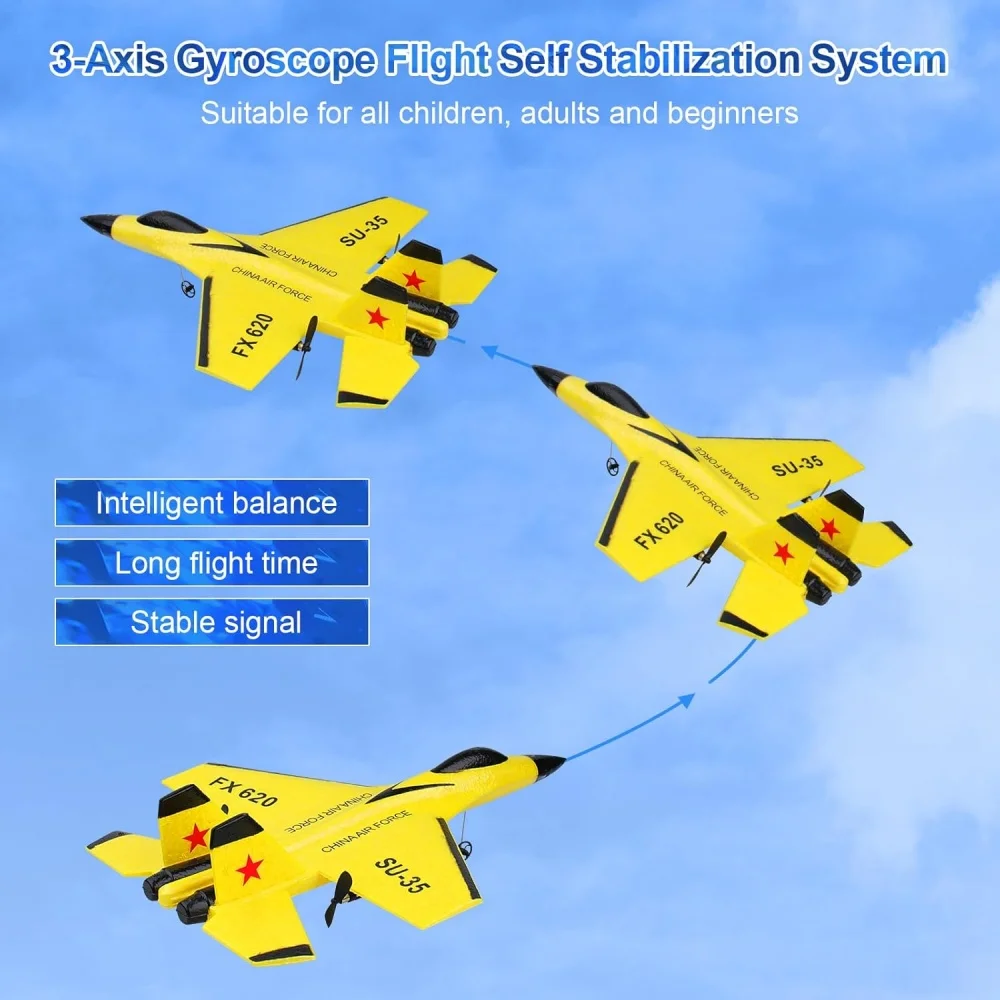 เครื่องบินโฟม RC รุ่น SU35 เครื่องบินบังคับวิทยุ 2.4G พร้อมไฟกลางคืน เครื่องบินรบบังคับวิทยุ ง่ายต่อการบิน เหมาะสำหรับเป็นของขวัญสำหรับเด็กผู้ชาย