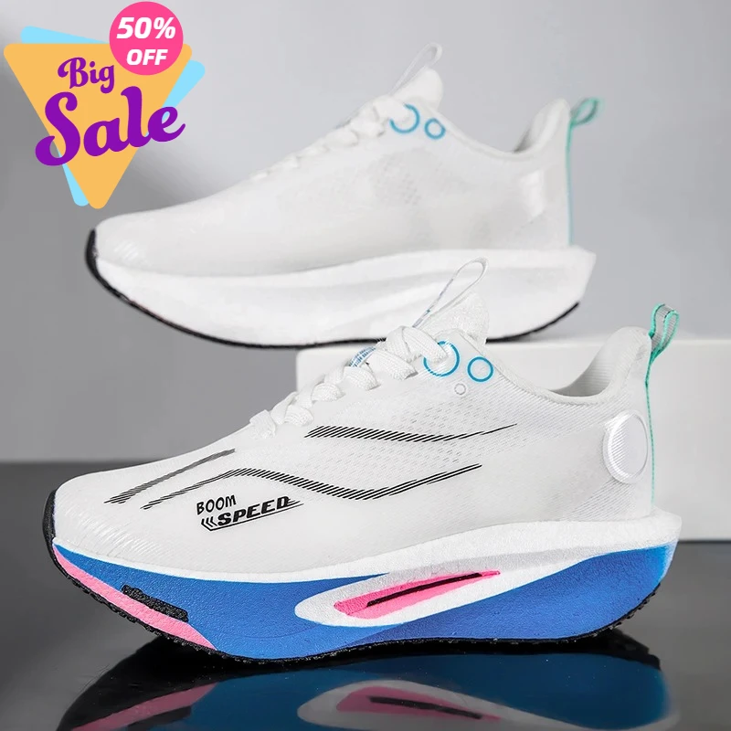 

Мужские кроссовки для бега с карбоновой пластиной, профессиональные беговые кроссовки, дышащие, нескользящие, с амортизацией, женские повседневные спортивные кроссовки для бега