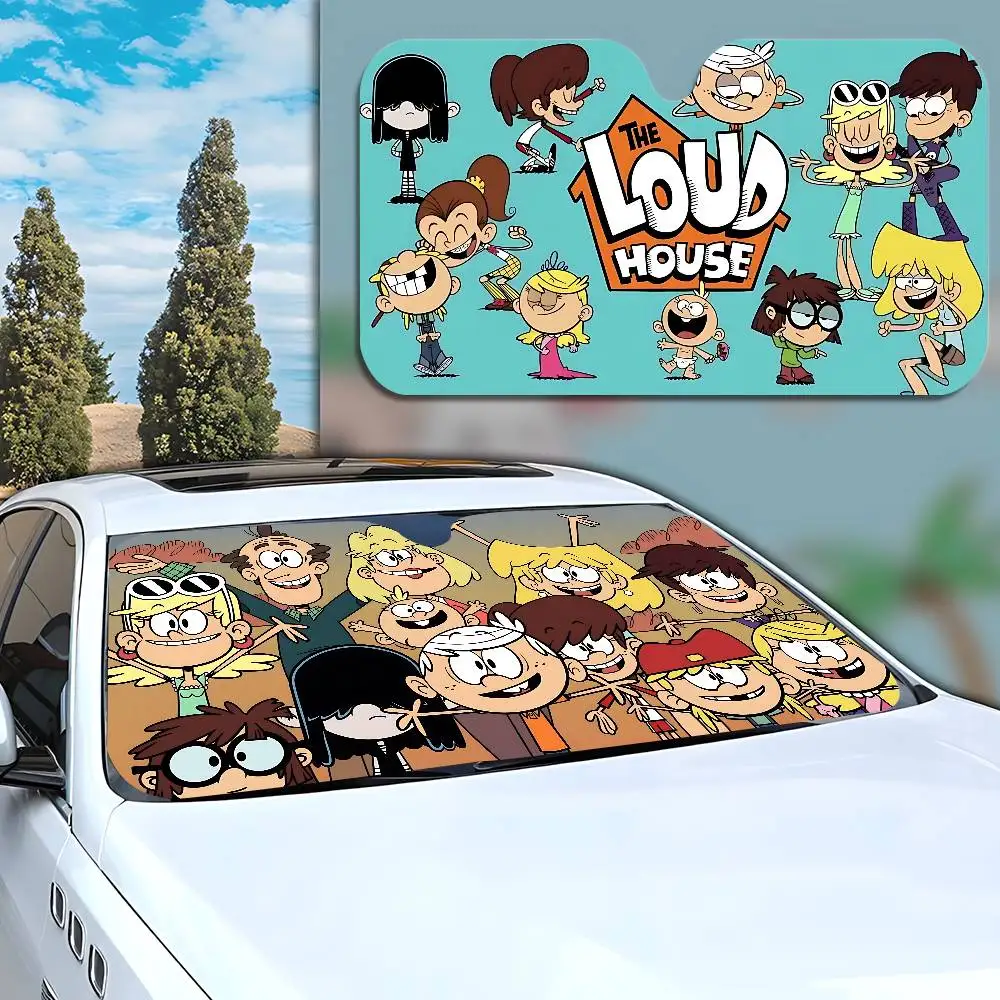 

The L-loud Anime House Sunshade Windscreen 3D Film Plaid Gift Novelty Car Front Window Visor 70x130cm Sun Visor Solar Protect