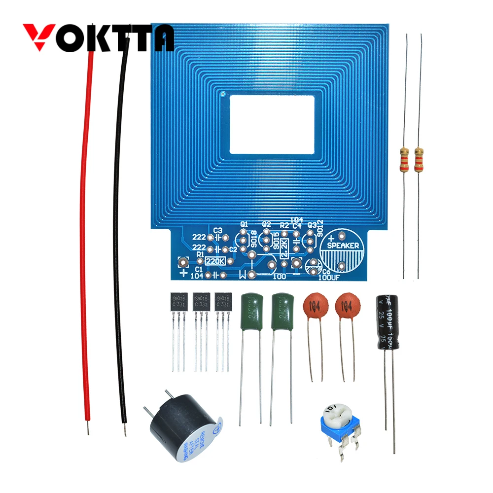 DC 3V-5V Metal Detector Electronic Kit DIY Metal Detector Kit Metal Detector Module PCB Board Buzzer Capacitor