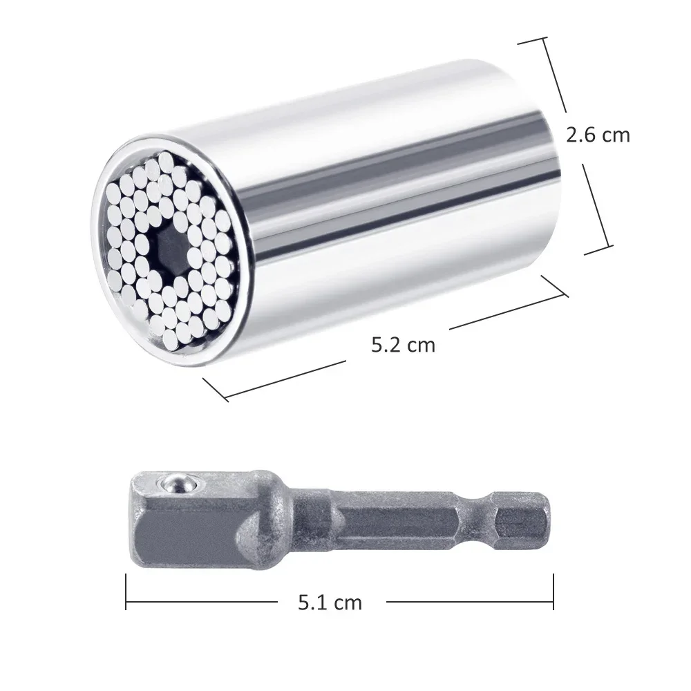 Universal 7-19mm Torque Wrench Head Socket Socket Electric Drill Ratchet Bushing Wrench Key Multi Purpose Socket Hand Tool