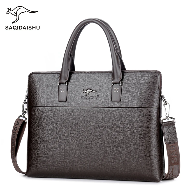 Men Leather Shoulder Bag Business For Man Famous Brand Crossbody Messenger Computer Bag Male Lawyer Luxury Handbags Bolso Hombre view 5