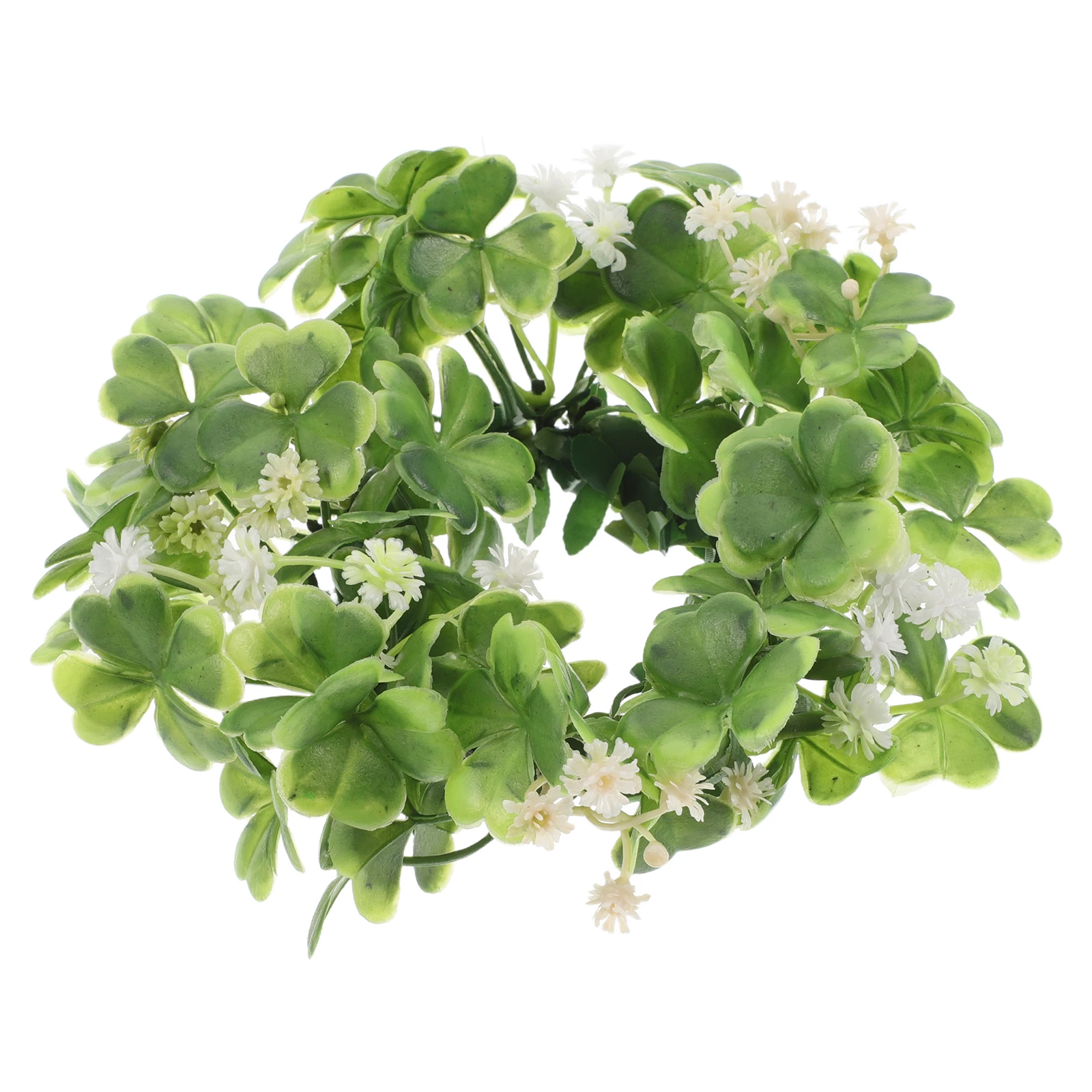 إكليل على شكل أوراق البرسيم الاصطناعية صغير لعيد القديس باتريك - ديكور للعطلات على طراز المزرعة، سطح الطاولة الاحتفالي #5