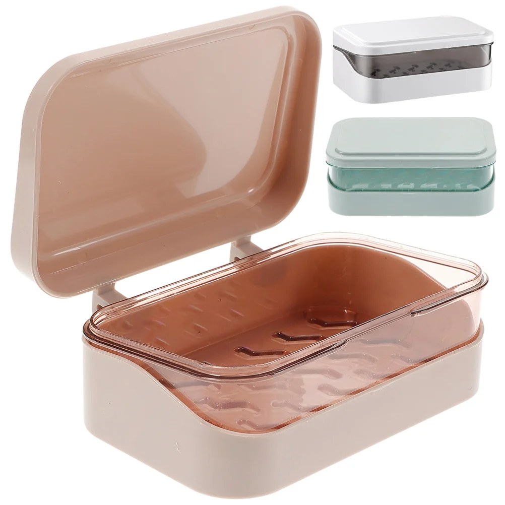 

3 Pcs Soap Holder Travel Case Holders Draining Container Washing Shower Dish Bathroom Abs Containers Outdoor Portable