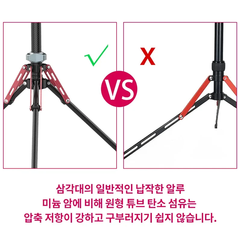 Ulanzi MT-49 1.9M Carbon Fiber Lighting Stand Portable Tripod Photography Light Stand for LED Light Flash Softbox Travel Monopod