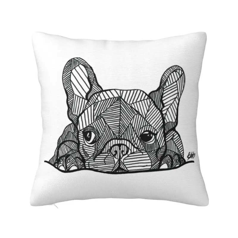 Custom French Bulldog Cushion Cover Home Decorative 3D Printing Frenchie Dog Lover Throw Pillow Case for Living Room Double Side