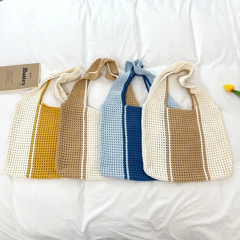 New Relaxed Style Hand-Woven Bag - Women's Summer Seaside Vacation Single Shoulder Bag with Large Capacity Tote Bag