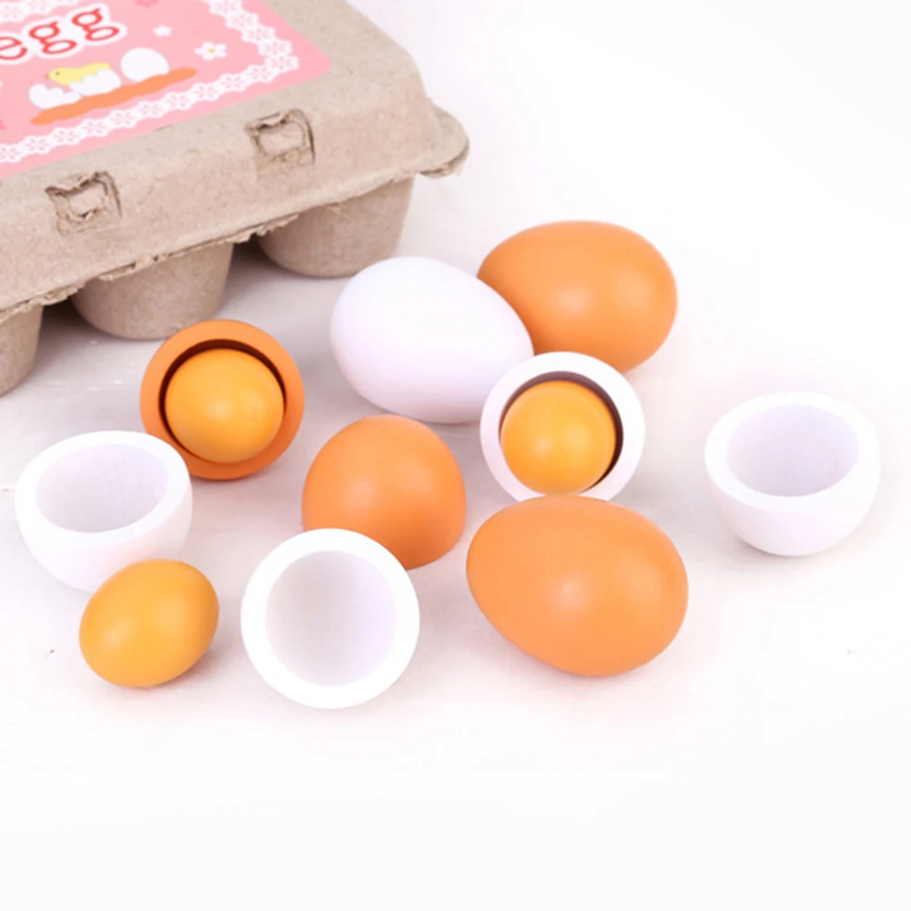 1-5 個セット木製偽卵子供キッチンシミュレーション卵モデルキッチンふり遊びセット子供教育玩具イースター装飾