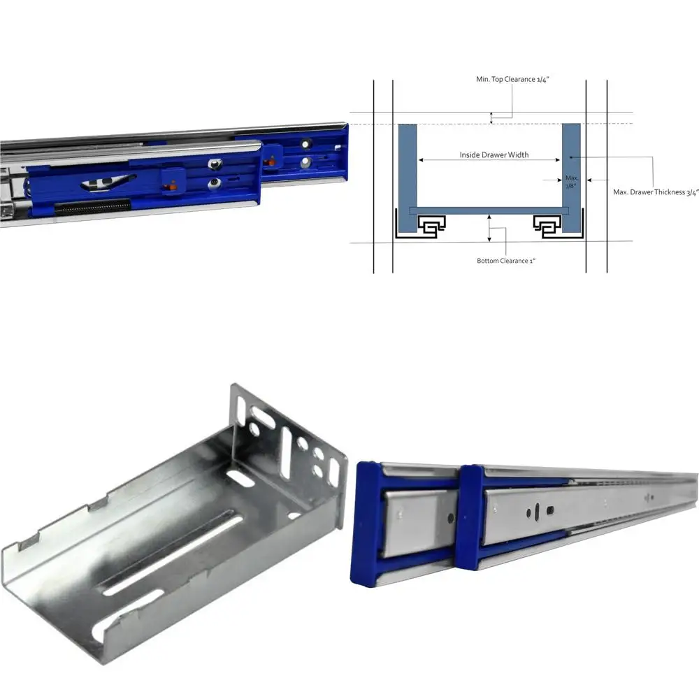 

Soft Close Drawer Slides 14 Inch Full Extension Ball Bearing Hardware 100 lb Capacity 10 Pairs Cabinet Accessories