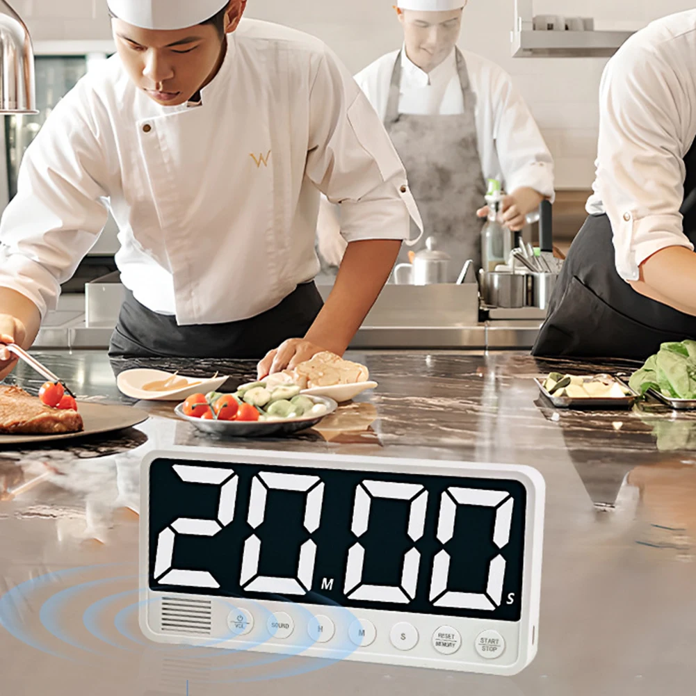 

Count UP/Down Timer USB Rechargeable Cooking Timer LED Display Gym Workout Timer Multi-Function Kitchen Accessories