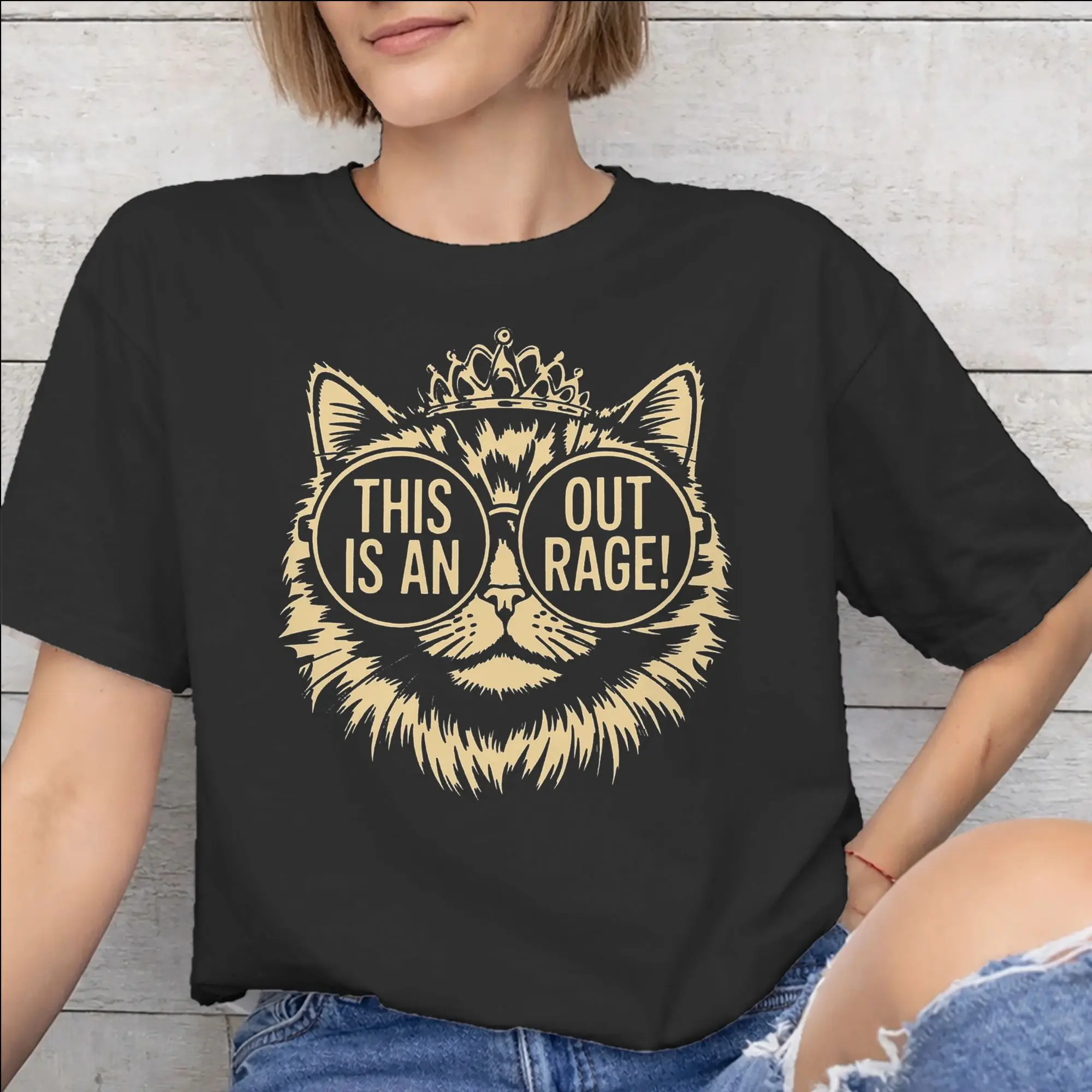 Men Women This Is An Outrage Princess Donut Cat  T Shirt 100% Cotton New Arrival T-Shirt  Top Clothing