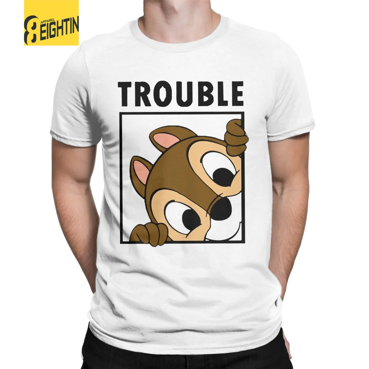 

Novelty Double Trouble Chip And Dale Chip T-Shirts for Men Crew Neck 100% Cotton T Shirts Short Sleeve Tees Plus Size Tops