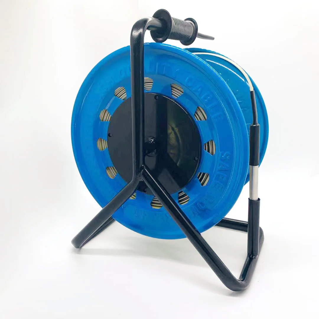 Blue 300m Portable Water Level Indicator Steel Reel Tape Water Level Meter