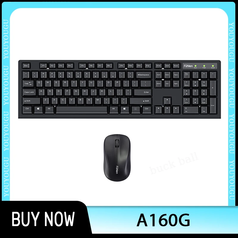 Fuhlen A160g Keyboard Mouse Combos 1200dpi Black Wireless Keyboard And Mouse Combos  Pc Gamer Office Customize Accessories Gifts