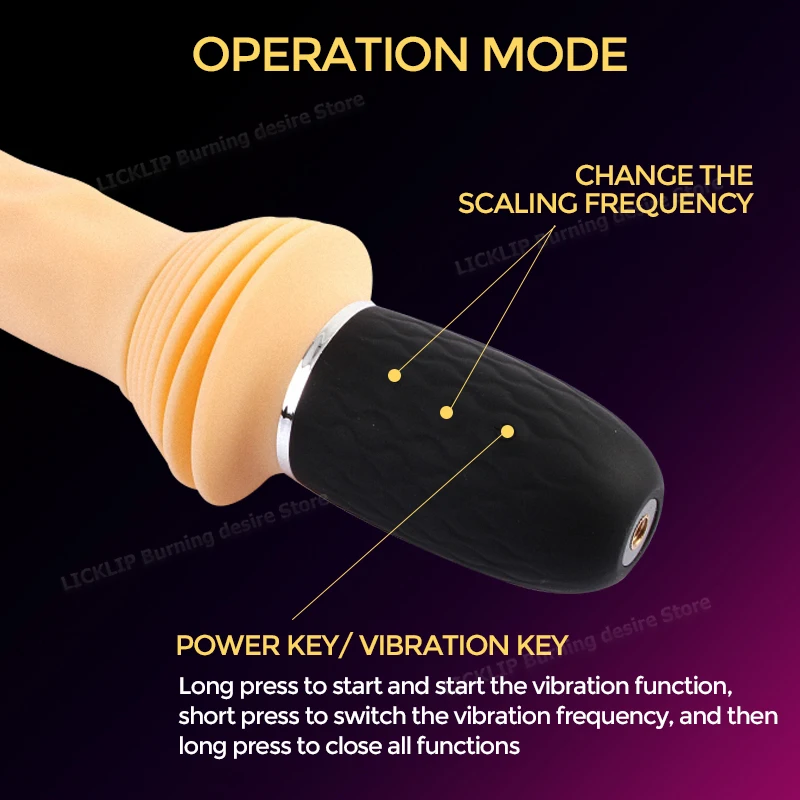 LICKLIP 7cm Thrusting Sex Machine Telescopic Dildo Machine Remote Control Hand Free Anal Vibrator Huge Realistic Dildo Sex Toys