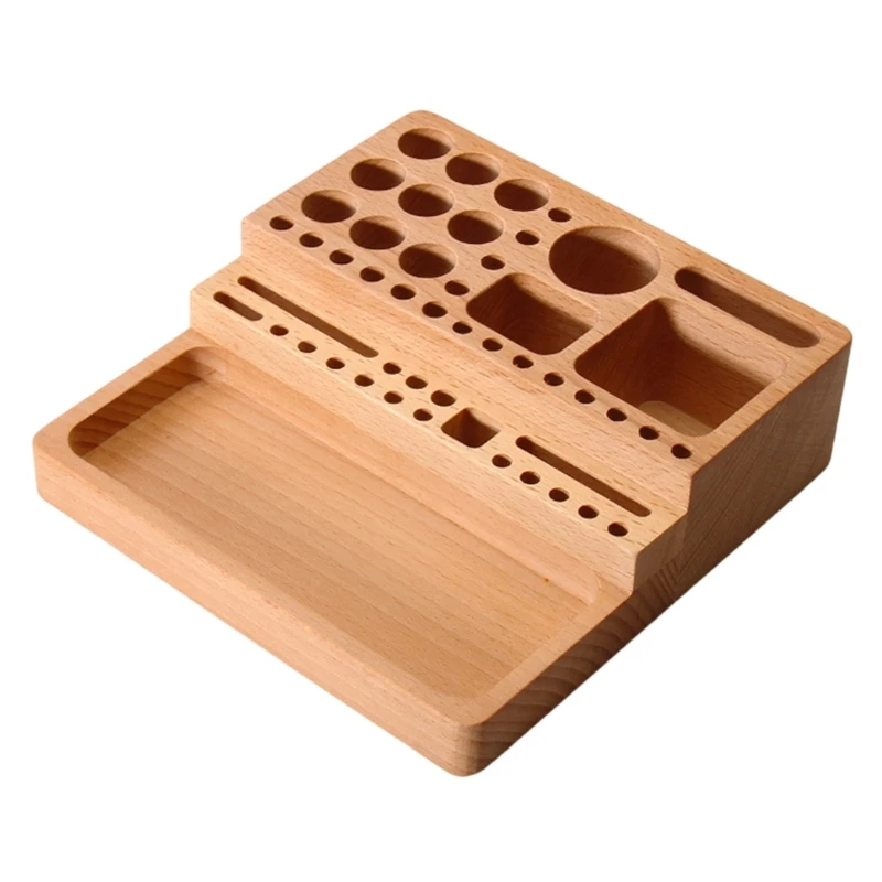 Multifunctional Tool Shelf Portable Beechwood Construction for Efficient Leather Craft Tool Management