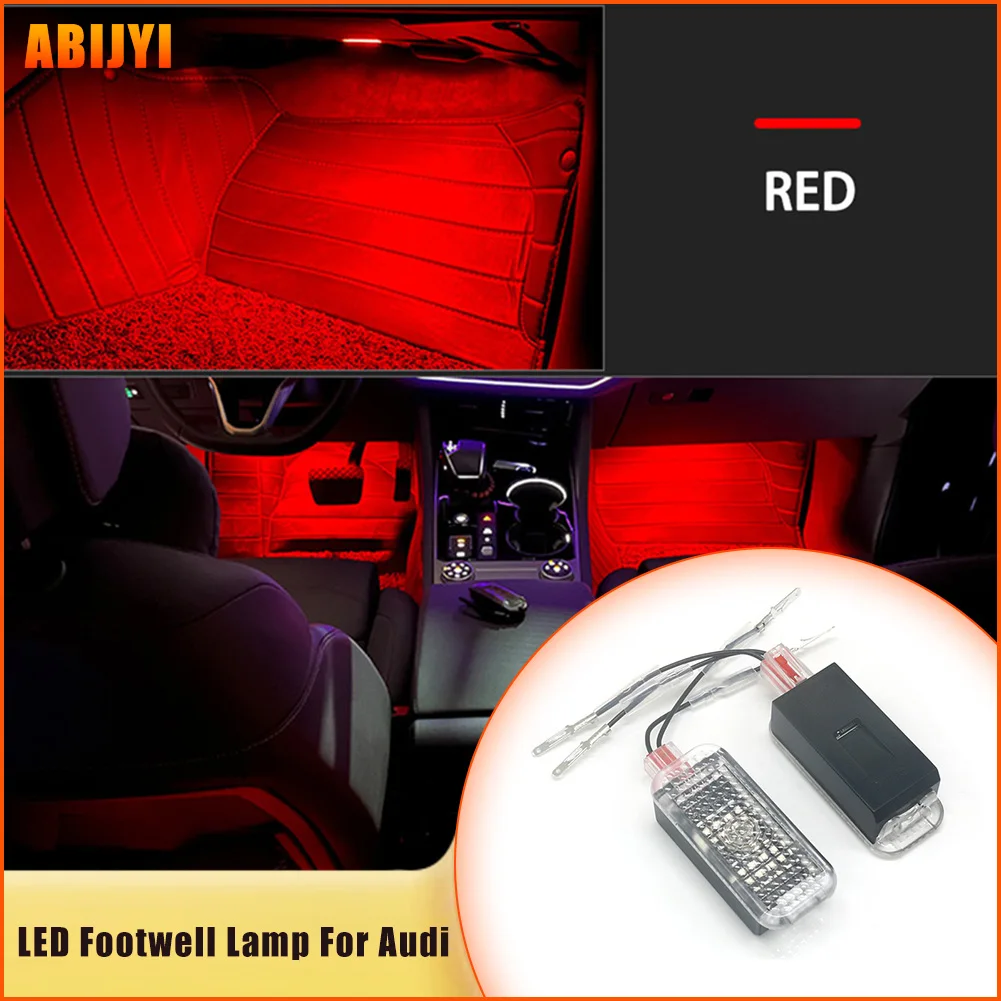 

2Pcs LED Car Atmosphere Lamp Footwell Lights For Audi A3/S3 (8P) 3-door hatchback / 5-door Sportback / Cabriolet 2004-2012