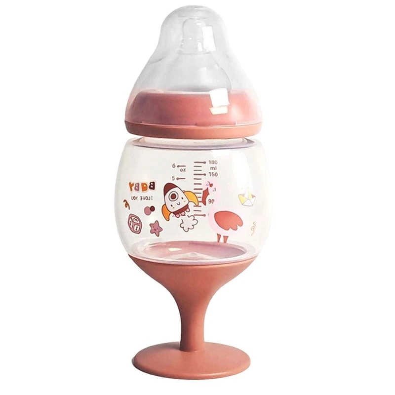 A48U Kids Juice Goblet 180Ml Transparent Baby Bottle Photography Props, Cute Drinking Water Cup