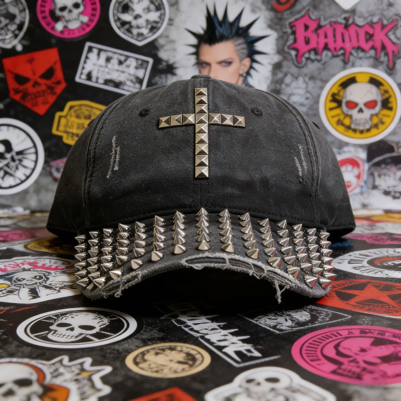 2026 Spring Festival New Style European and American Street Fashion Personality Handmade Heavy-Duty Rivet Decoration Metal Cross