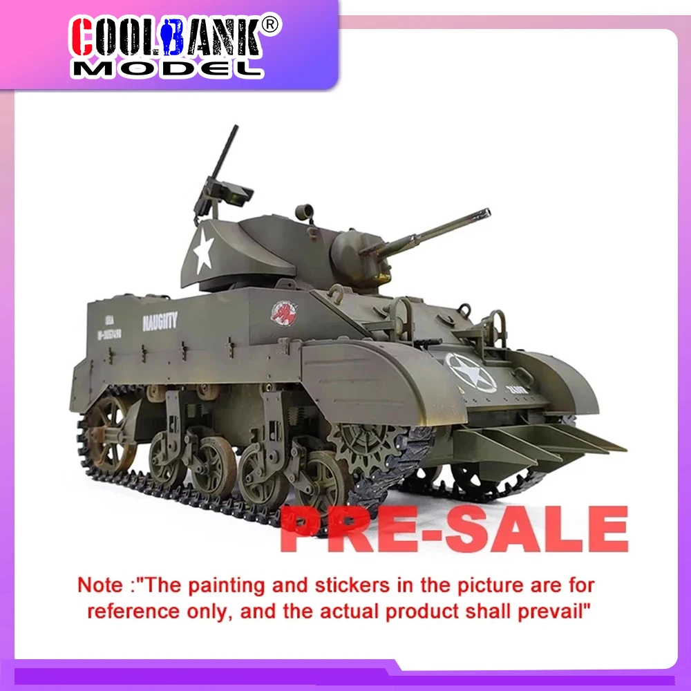 COOLBANK Remote Control Tank RC U.S. Stuart M5A1 Light Tank  1/16 2.4 Ghz RC Military Vehicles Boys Adults Military Toys Presale