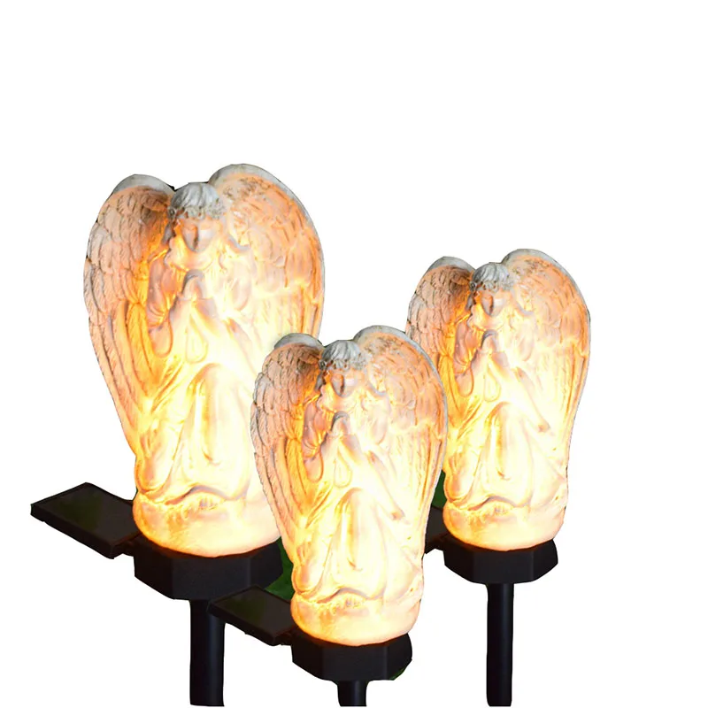 Solar Outdoor LED Garden Lawn Lighting Angel Shape Floor Landscape Villa Court Dooryard Patio Holiday Decoration Waterproof Lamp