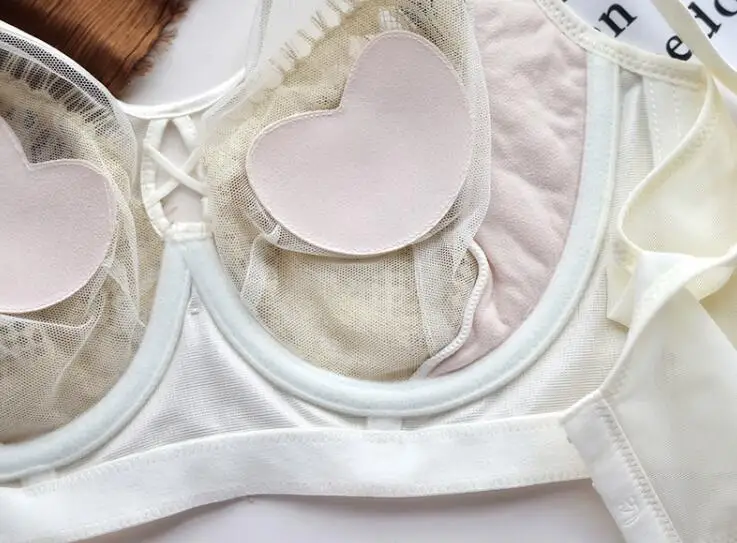 Color clashing lace full cup bra briefs set soft steel ring adjustable underwear ultra-thin lingerie panty set image 6
