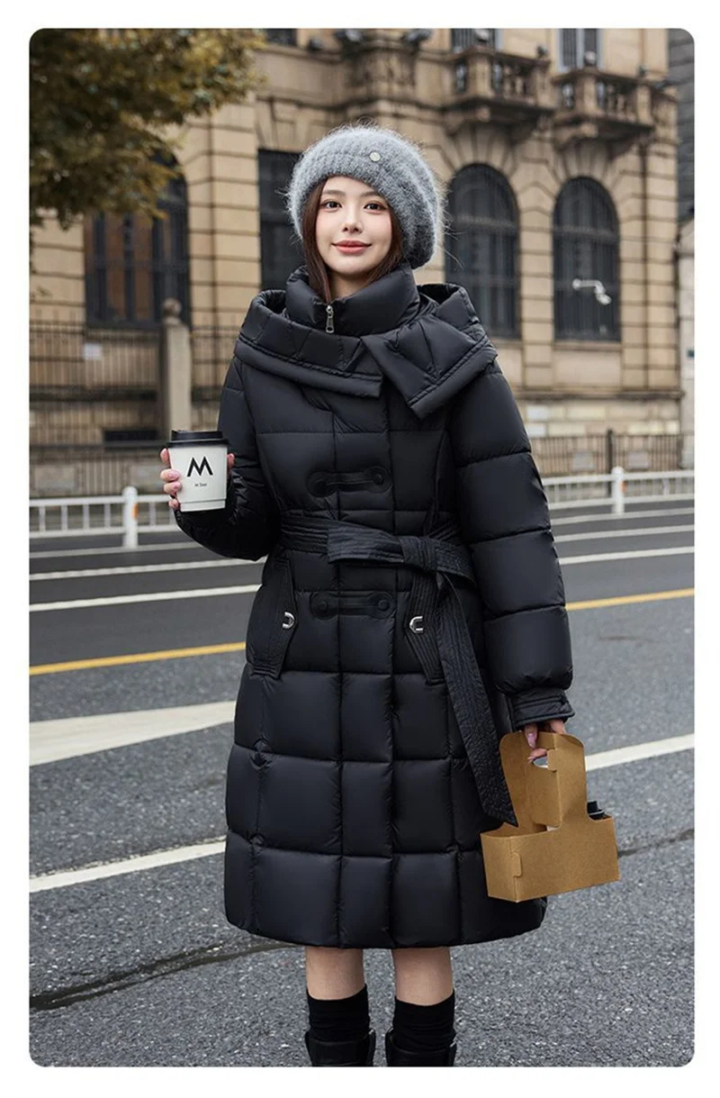 Damska kurtka bawełniana wyszczuplająca talię, nowa, ekskluzywna kurtka bawełniana na zimę 2025, pogrubiona i ciepła modna kurtka bawełniana.