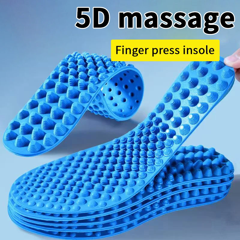 Finger Pressure Massage Sports Insoles, 1 Pair, Soft Casual Shoe Pads for Men and Women, Delivers Foot Fatigue Relief