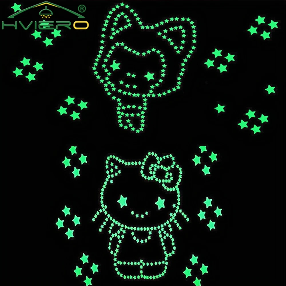 50Pcs 3cm Stars Glow In Dark Luminous Fluorescent Wall Stickers For Kids Baby Room Bedroom Ceiling Home Holiday Party Decoration