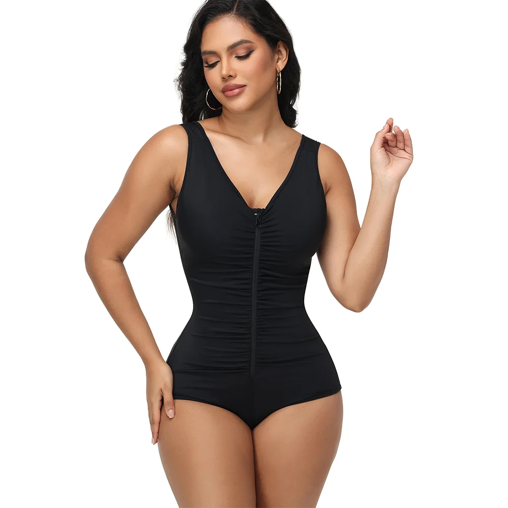 Women Zipper Bodysuit Shapewear Tummy Control Waist Trainer Butt Lifter Fajas Colombianas Compression Body Shaper BBL Sheath