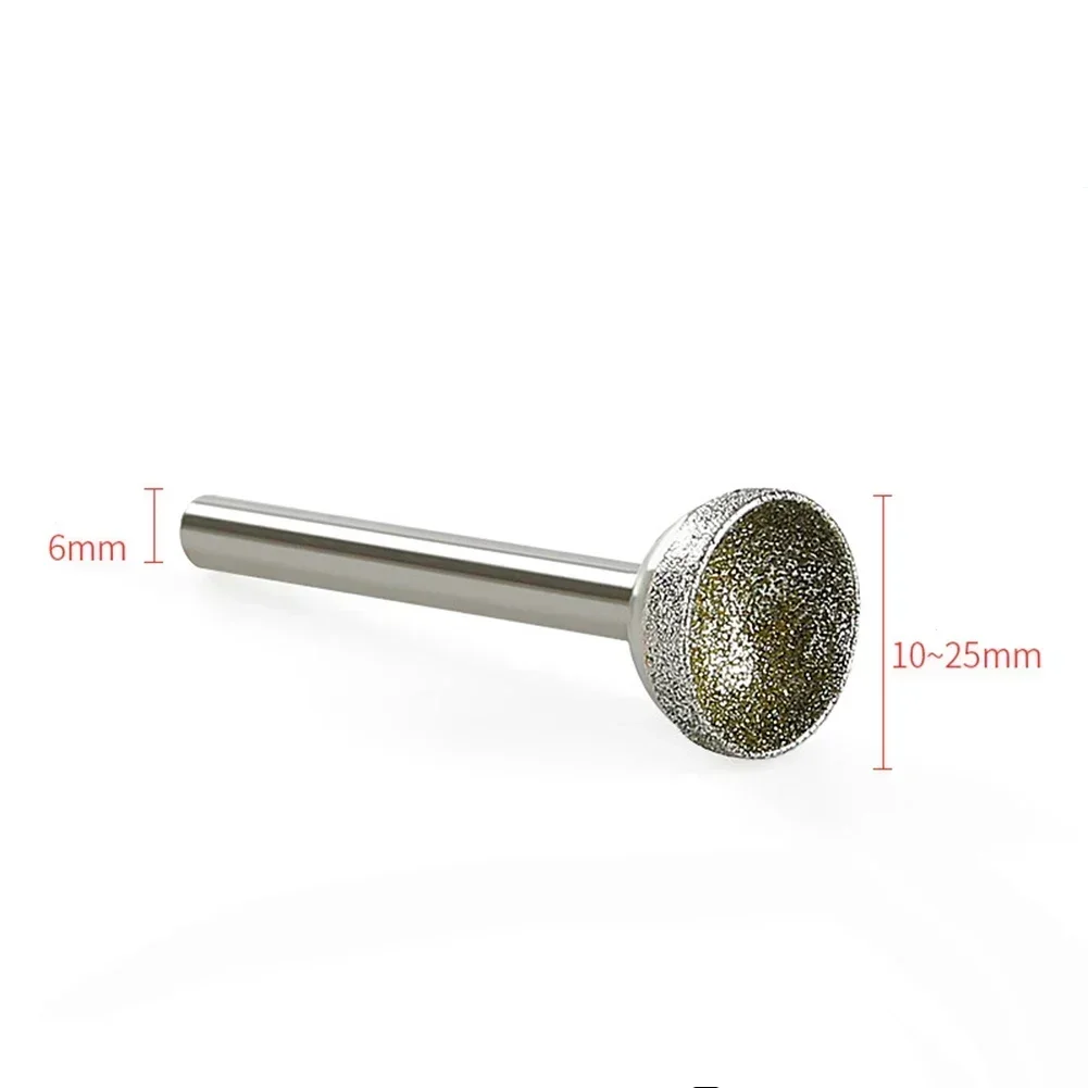 Diamond Grinding Head Spherical Concave Coarse Grinding Bit Stone Jade Carving Polishing Engraving Tools