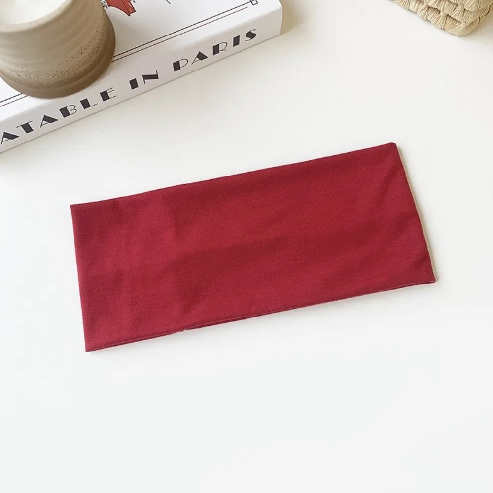 Casual Cotton Wide Headband Wash Face Solid Color Casual Headband Soft Fabric Yoga Headband Sports