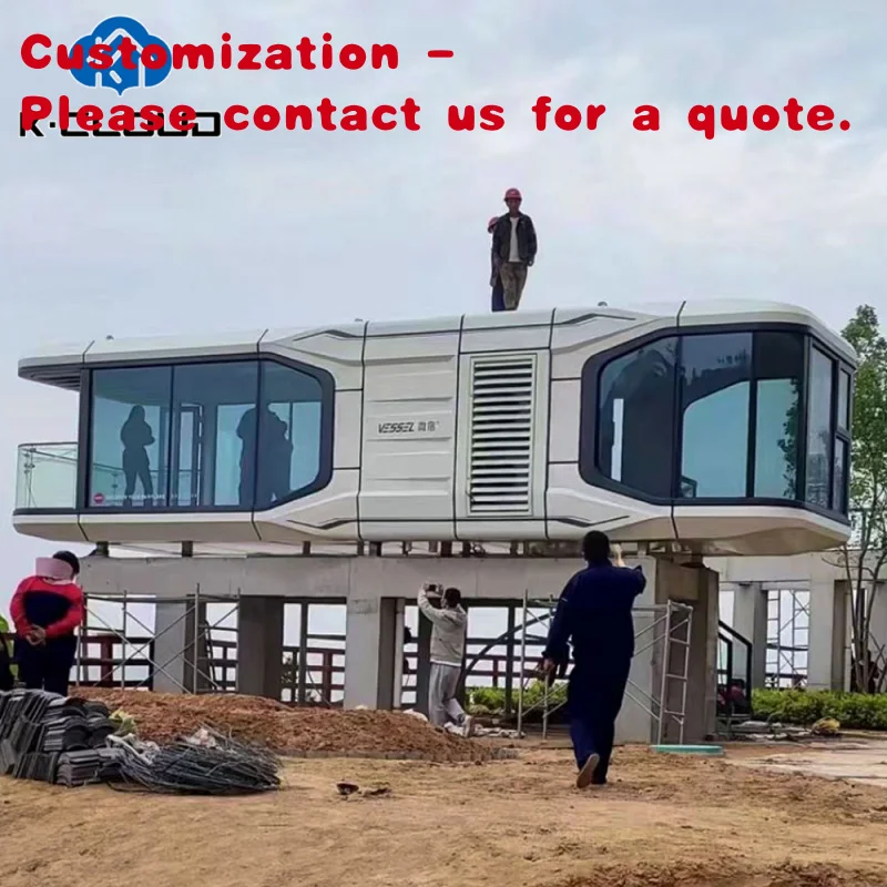 

На заказ. Роскошный сборный капсульный домик для отеля, звукоизоляционная уличная спальная стручка, современная передвижная кабина для кемпинга с ванной комнатой