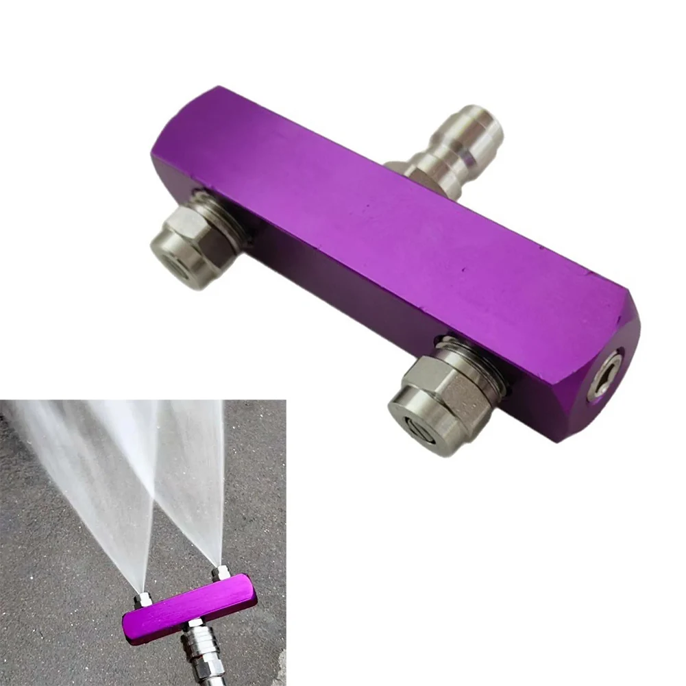 1PC High Efficiency Vehicle Wash Nozzle Head Double Sprayed Modes Metal Body Pressure Washer Dual Nozzle Adapter Replacement