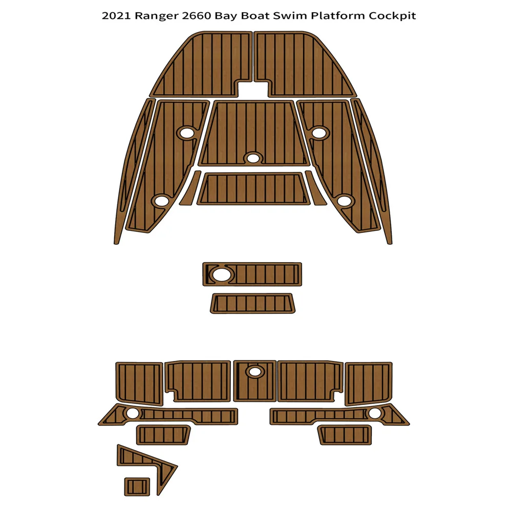 

2021 Ranger 2660 Bay Boat Swim Platform Cockpit Pad Boat EVA Foam Teak Floor Mat