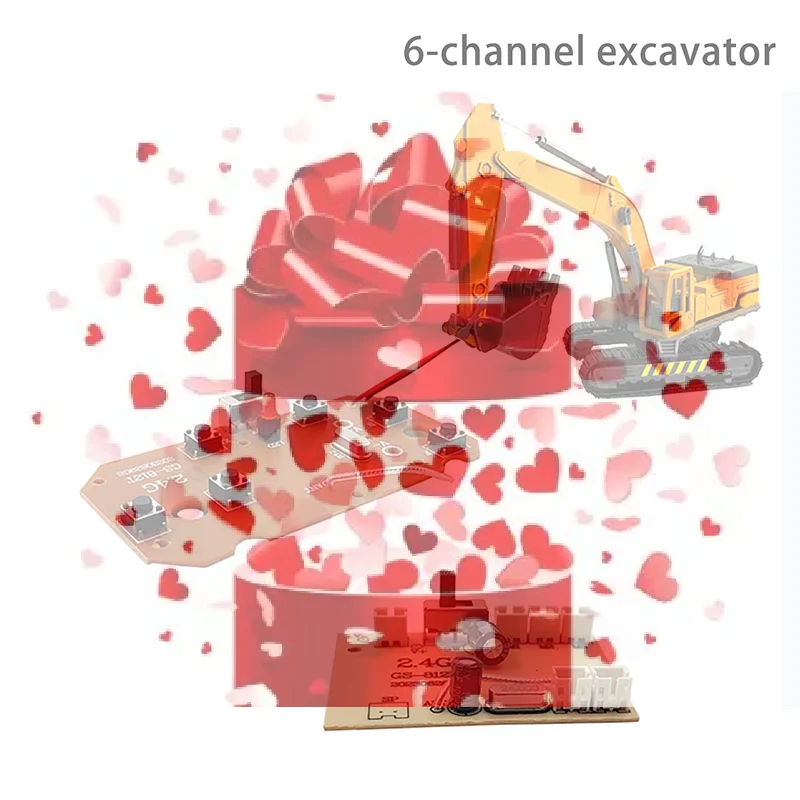 【BS】1 Set For RC Car Remote Control Toys Parts 6CH 2.4G Remote Control High Quality 27MHz Circuit PCB Transmitter Receiver Board