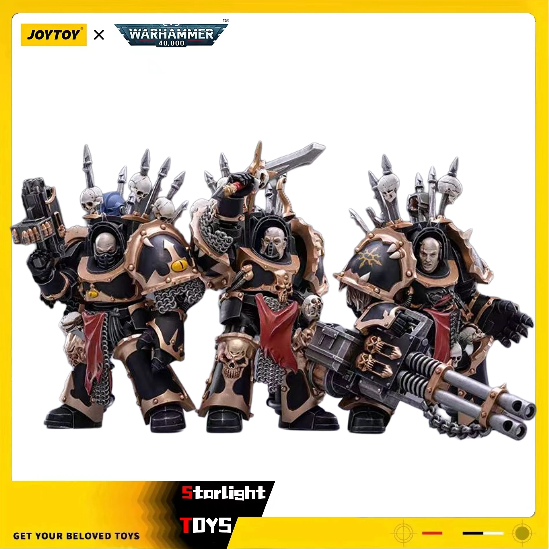 

JOYTOY 1/18 Action Figure Warhammer 40K Chaos Space MarinesBlack Legion Chaos Terminator 3PCS Model Toy Gifts