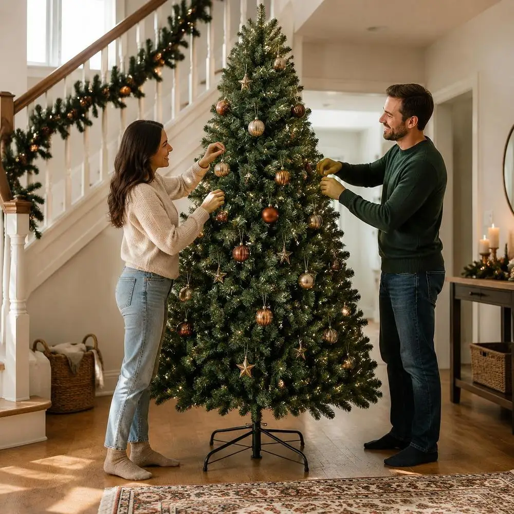 Sapin de Noël artificiel 220 cm – 1 346 pointes et pied métal