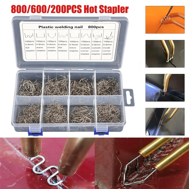 200/600/800PCS Plastic Welding Hot Staples Kit Eight Style Nails for Car Bumper & Auto Body Repairs