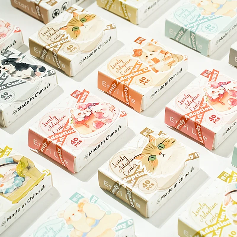 Imagen 3: Pegatinas en Caja de la Serie Centro de Adopción de Mr Paper, Pegatinas Decorativas para Manualidades, Pegatinas Bonitas