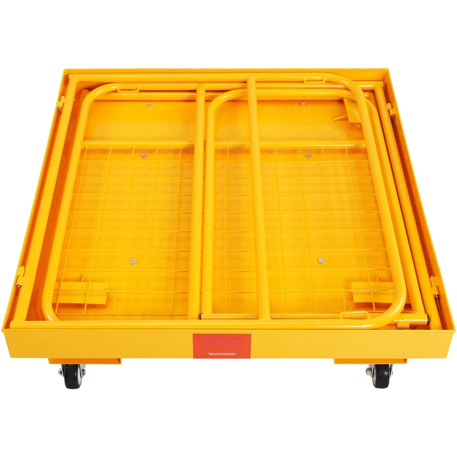 Forklift Safety Cage 1200 lb Load Capacity 36 x 36 in Folding Work Platform with Lockable Swivel Wheels Drain Hole Device Chain for 1 to 2 Adults for aerial Work