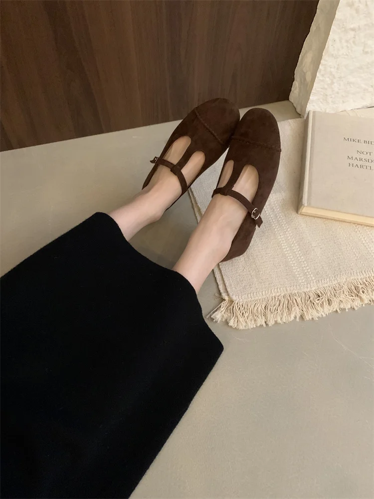 Korean Shoes Soft Female Footwear All-Match Shallow Mouth Autumn 2024 Dress Retro Fall New Flat Shallow Mouth Korean Shoes Soft