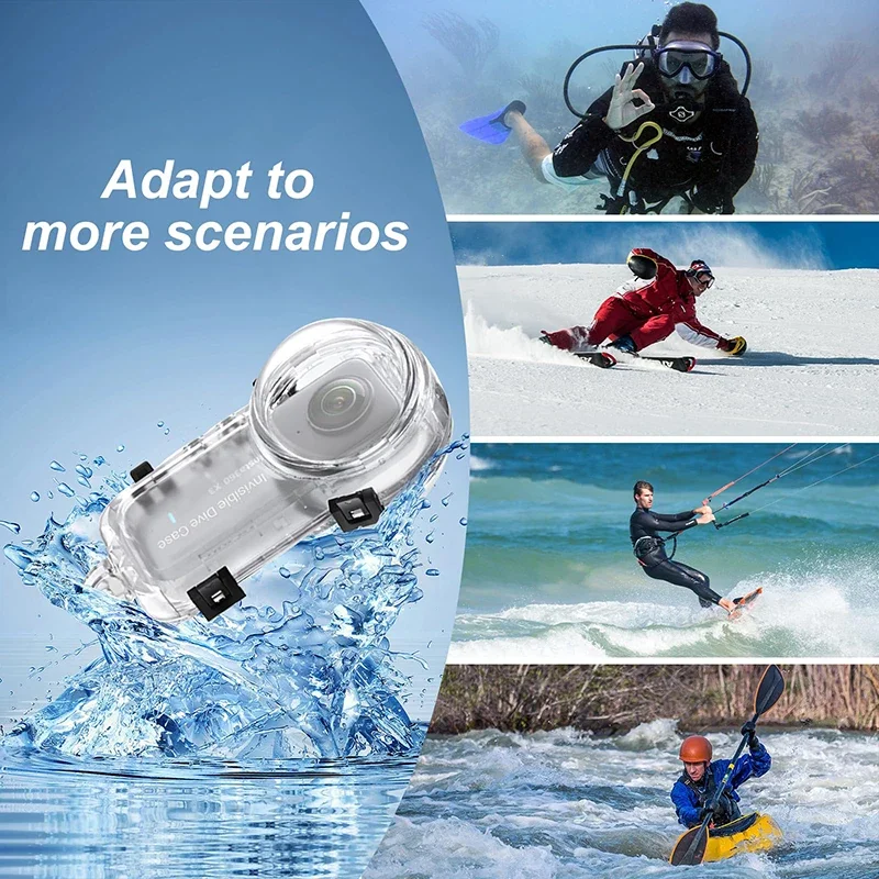 Waterproof Dive Case for Insta360 X4 Invisible Diving Case for Insta360 X4 Housing Cover Underwater 50M Dive Shell Accessories