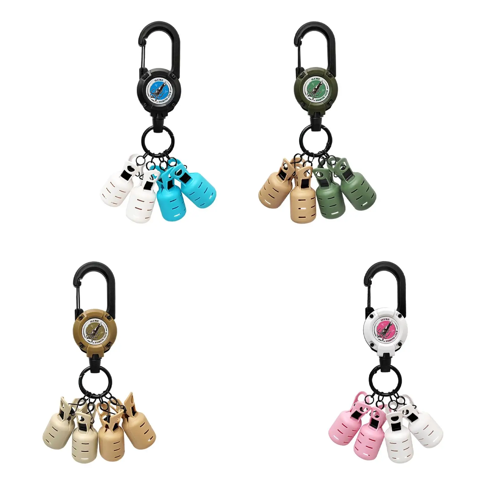 

4x Squid Jig Hook Protector Case with Carabiner Portable Fishing Hook Covers