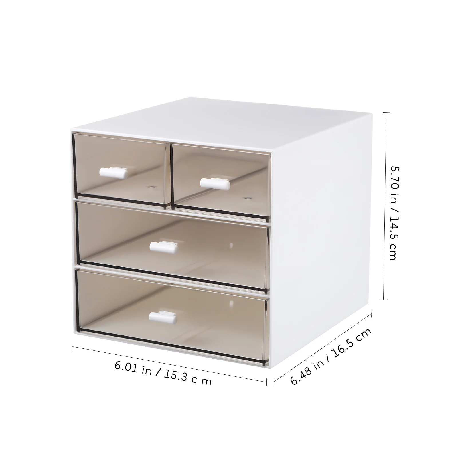 

Desktop Organizer Drawers 3 Layers 4 Transparent Containers Elegant Appearance Ample Capacity Stationery Jewelry Storage