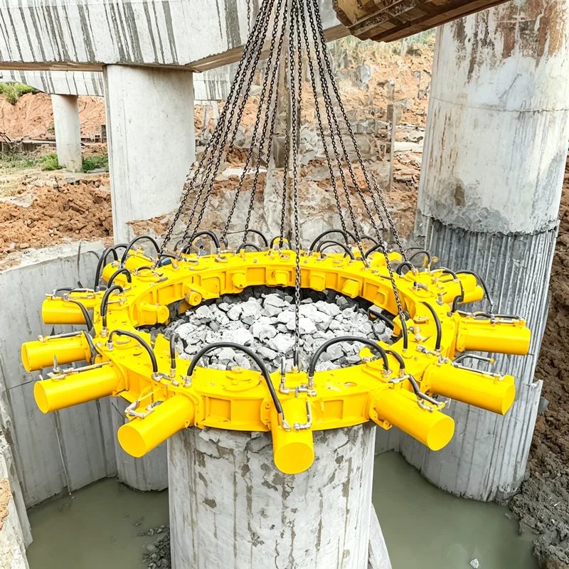 Customized Foundation Construction Pile Breaker Hydraulic Concrete Hammer Cropper Round Pile Cutter Equipment