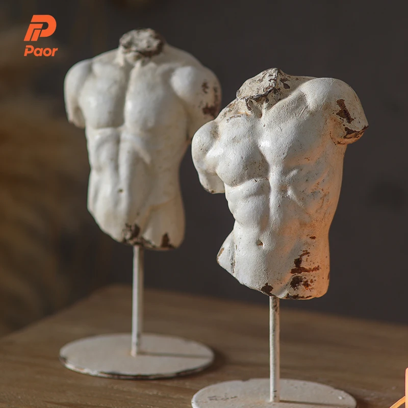 Home Decor Pieces Tabletop Ornament White Half-Body Design Vintage Craft Sculpture