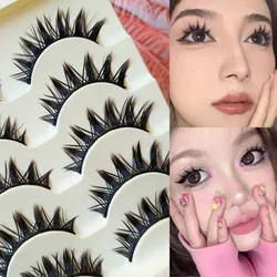 5 Pairs/set Mink False Eyelashes Wispy Criss-cross Fluffy Long Thick Natural Little Devil Handmade Eye Makeup Tools