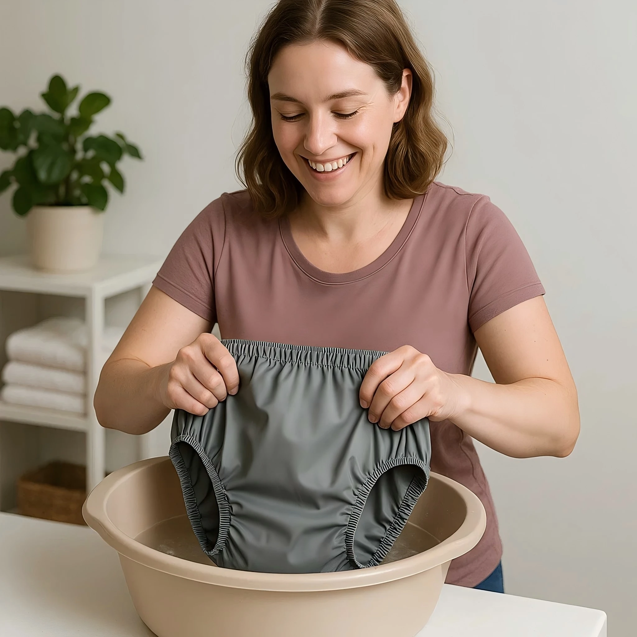 2pcs Solid Color Waterproof iaper for Adults Washable Reusable Diaper Care Pants Leak-proof Pants Waterproof Eldly Diaper Cover