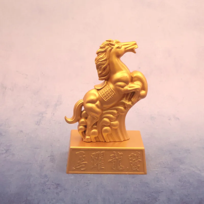 Golden Success Ornament Wealth Attraction Auspicious Fortune Good Luck Home Office Chinese Style Creative Zodiac Horse